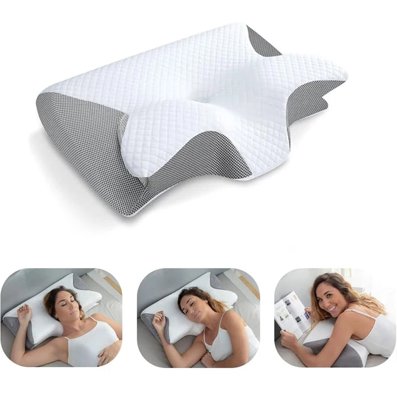 Ergonomic 2-in-1 orthopedic pillow for neck pain.