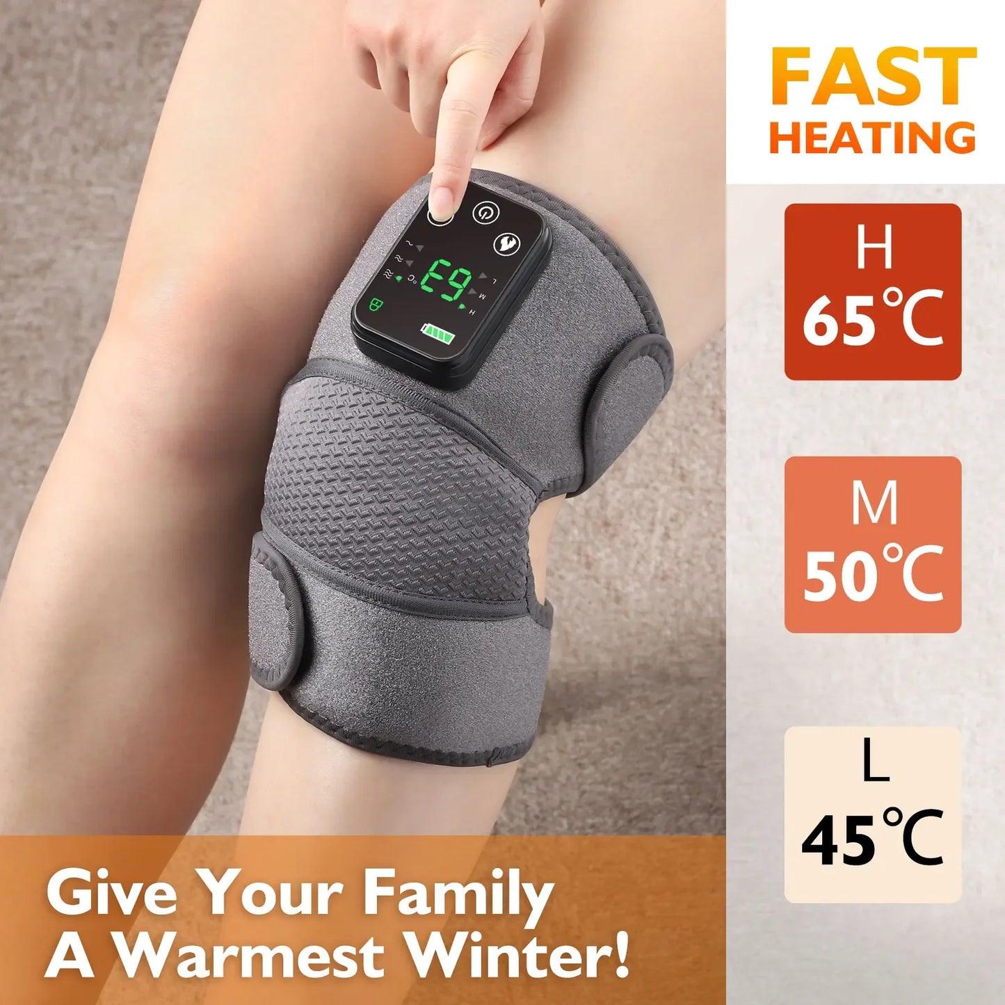 Electric Heating Shoulder Pad Vibration Massage Belt, 3 in 1, Thermal Brace for Knee Elbow Joint, Blood Circulation
