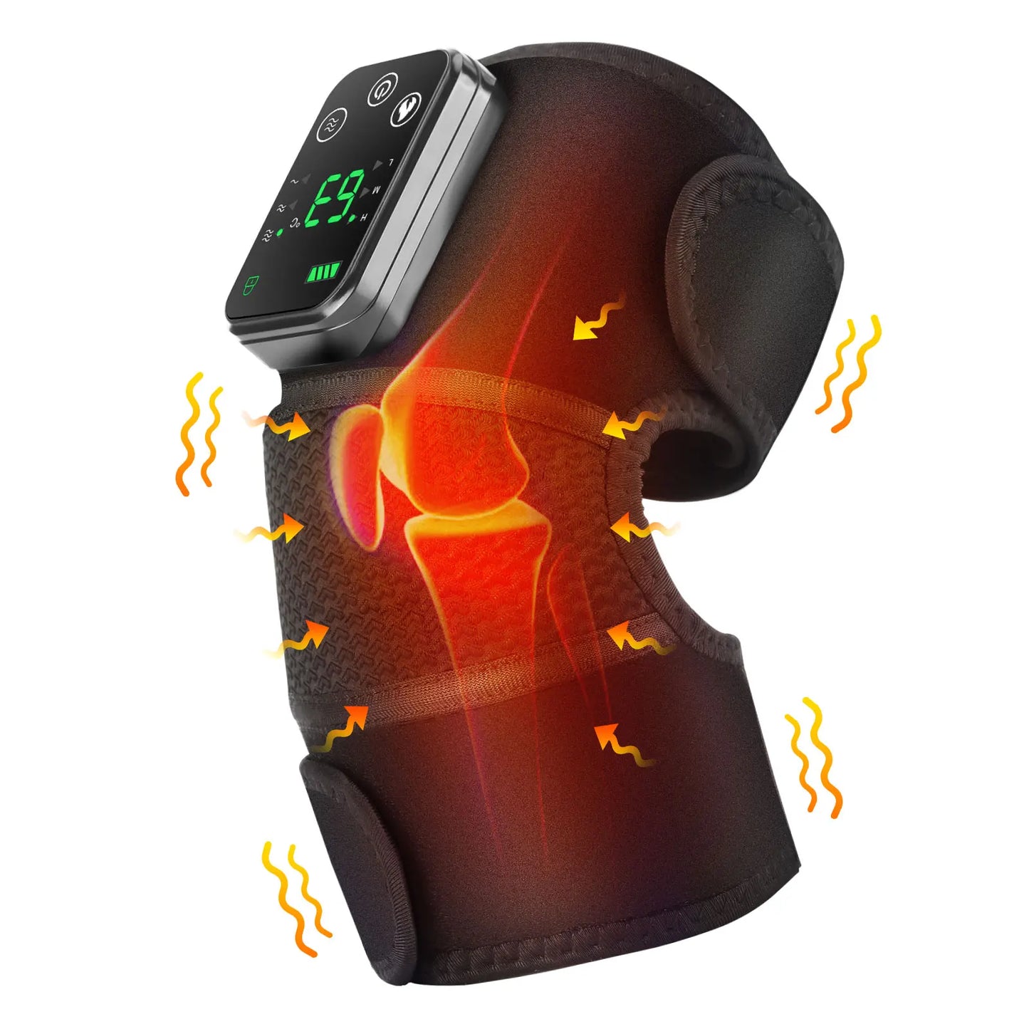 Electric Heating Shoulder Pad Vibration Massage Belt, 3 in 1, Thermal Brace for Knee Elbow Joint, Blood Circulation
