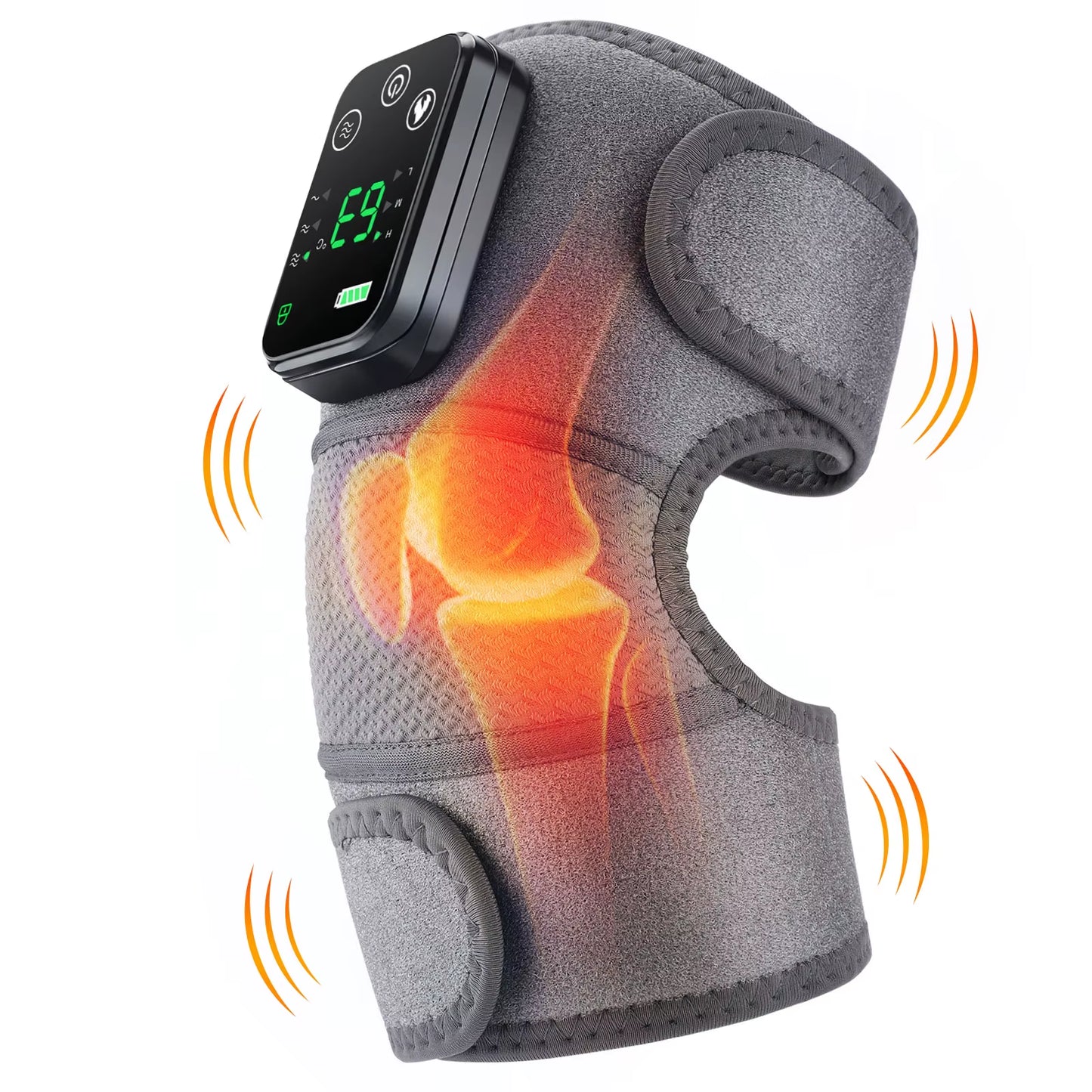 Electric Heating Shoulder Pad Vibration Massage Belt, 3 in 1, Thermal Brace for Knee Elbow Joint, Blood Circulation