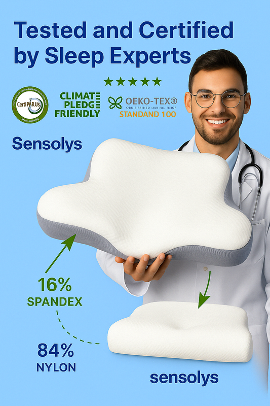 Ergonomic 2-in-1 orthopedic pillow for neck pain.