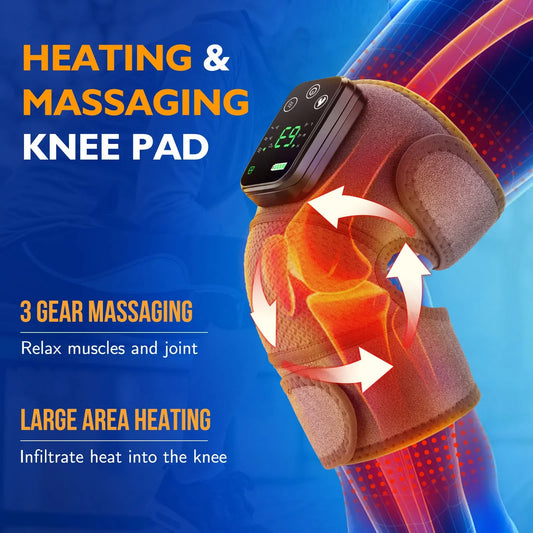 Electric Heating Shoulder Pad Vibration Massage Belt, 3 in 1, Thermal Brace for Knee Elbow Joint, Blood Circulation
